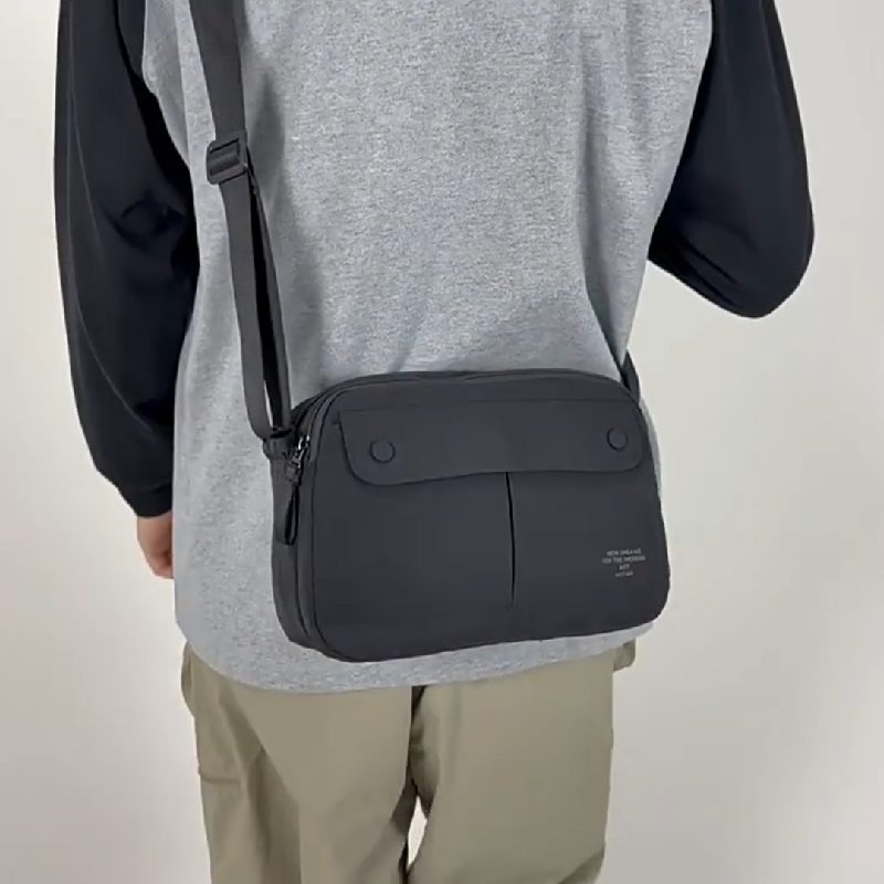 双层9个袋横款方形男女单肩斜挎户外旅游通勤单肩斜挎9.7寸平板包