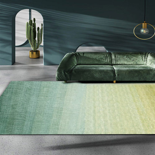 沙发客厅茶几绿色地毯现代简约卧室床边毯房间家用渐变地垫可定制