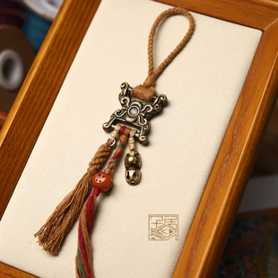 藏式手工铜铁经书扣挂件菩提子配珠文玩配饰个性配珠挂饰吊饰