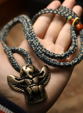 铜制大鹏鸟手工编织男女式颈链