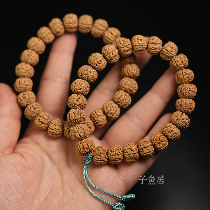 子鱼居精品五瓣小金刚手串12mm矮桩闷墩姜黄皮爆肉男女式手串念珠