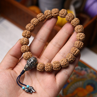 精品梅花桩小金刚手串手持矮桩门墩姜黄皮菩提子文玩男女式念珠