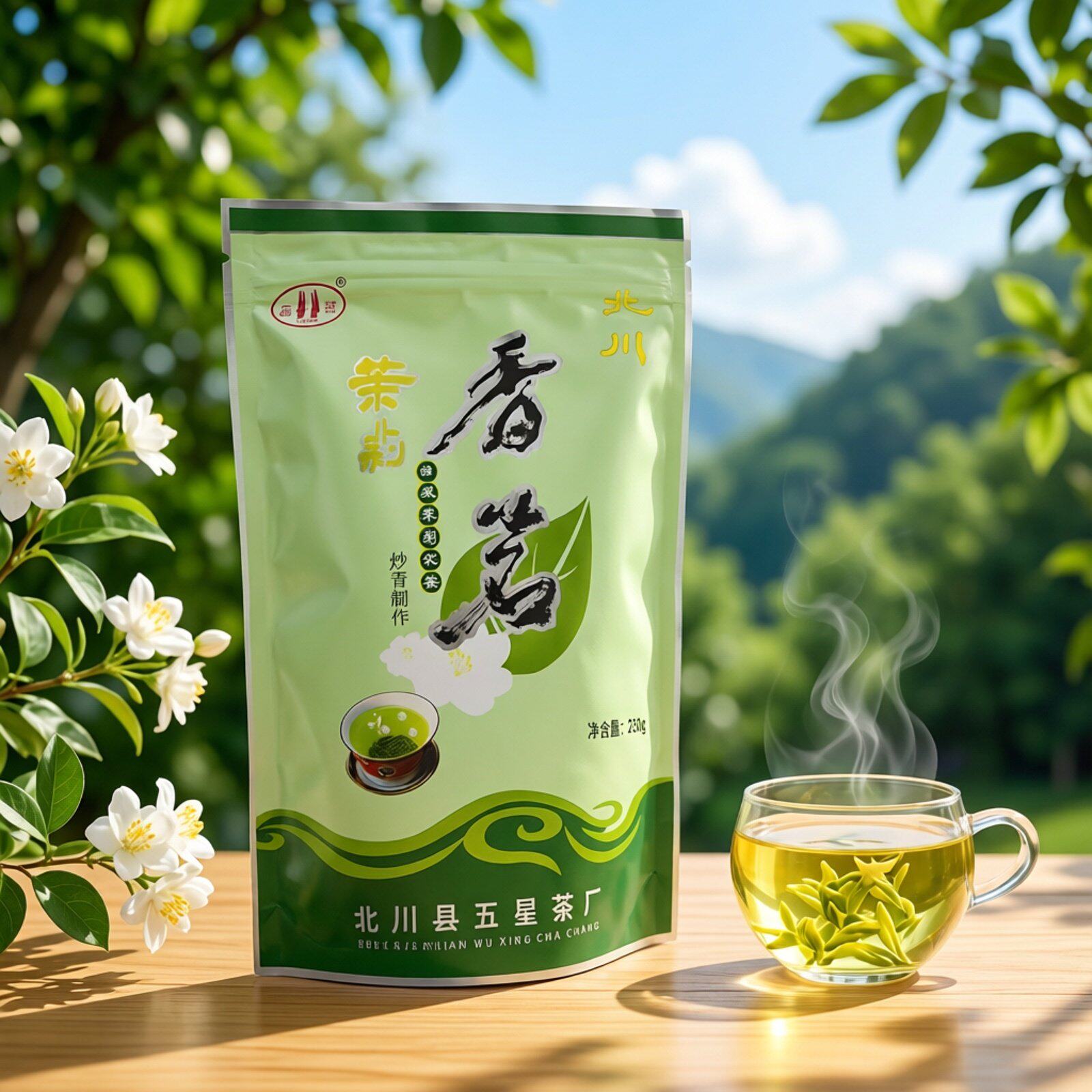 茉莉香茗北川高山茶叶2025新茶四川绿茶浓香型早春嫩芽茶手工采摘
