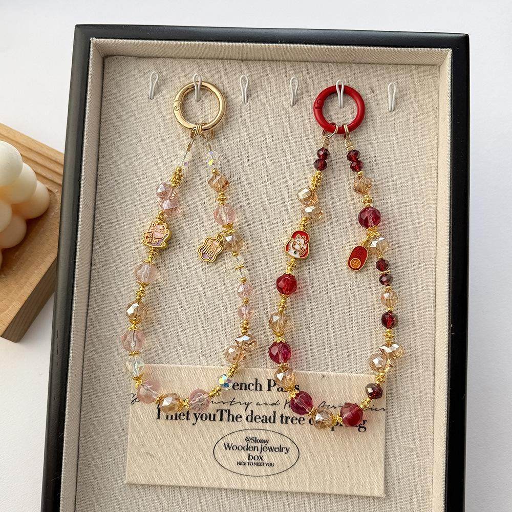 卡通招财猫合金手机链国风轻奢水晶包包挂饰新年钥匙扣挂件小礼物,节庆用品/礼品,手机链,淘宝优惠券,粉丝福利购,淘宝优惠卷