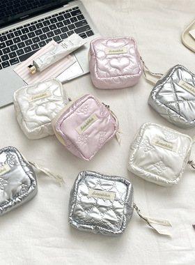 pu爱心卫生巾收纳包学生随身便携小包迷你化妆包收纳卫生包