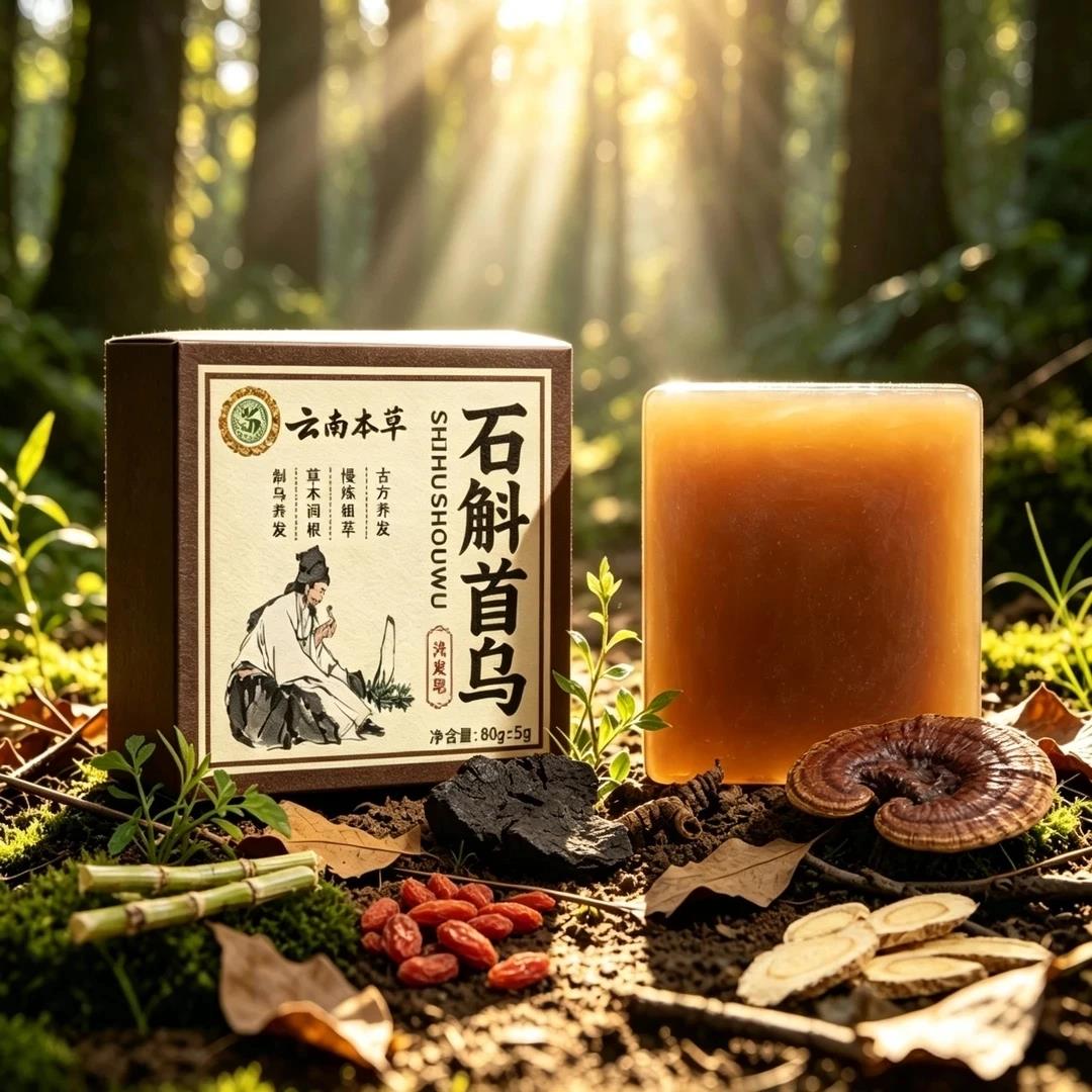 买一送一【全新品质款】云南本草石斛首乌古方养发草本手工皂JC