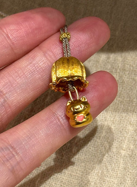 小红书爆款铃兰花小猫吊坠项链可爱锁骨链高级感颈链配饰一件代发