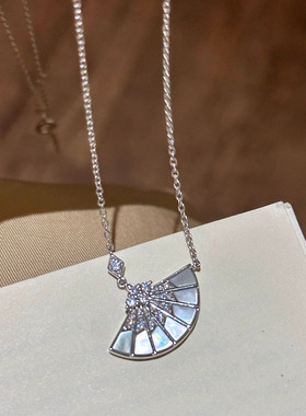 小红书爆款折扇国风文艺贝贝扇子项链气质轻奢千金感项链一件代发