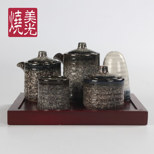 美光烧 陶瓷酱料罐 酱油壶醋壶瓷器 调料瓶 胡椒瓶罐 牙签筒盅瓷
