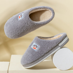 男士 毛毛鞋 情侣款 家居家加绒保暖棉鞋 女 秋冬季 大嘴猴棉拖鞋