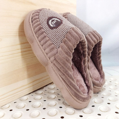 棉拖鞋防滑简约保暖加肥加宽棉拖