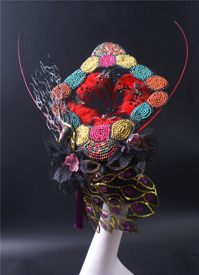 蒙面歌王舞台唱歌夸张成人面具蒙面唱将酒吧演出年会美女神假面罩