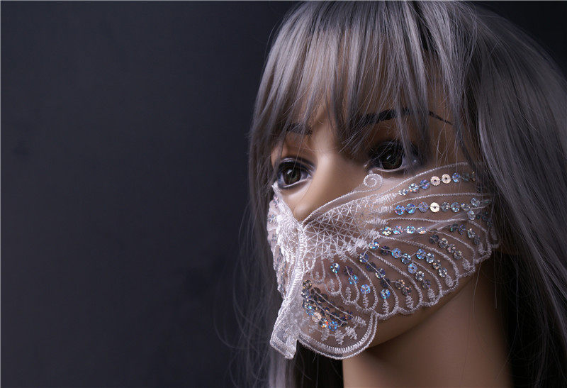 抖音蝴蝶口罩面具女神装饰面纱派对万圣节时尚下半脸假面神秘个性