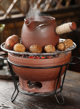 古陶坊围炉煮茶碳炉罐罐壶大号烤奶壶煮茶壶陶瓷壶家用户外阳台