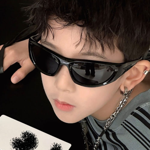 儿童个性酷炫痞帅风遮阳太阳眼镜游玩运动墨镜