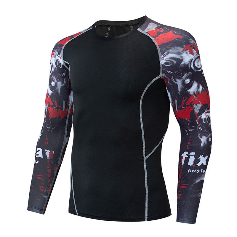 LONG SLEEVE TIGHTS MENS BASKETBALL BALL BREATHABLE QUICK DRY CASUAL FLOWER ARMS LONG SLEEVE GYM T-SHIRT TRAINING LEGGINGS SPORTSWEAR