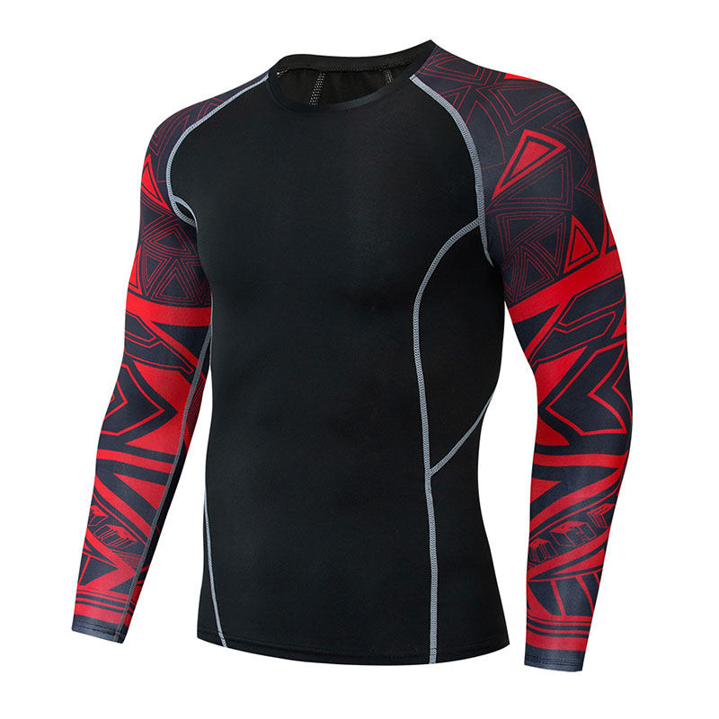 LONG SLEEVE TIGHTS MENS BASKETBALL BALL BREATHABLE QUICK DRY CASUAL FLOWER ARMS LONG SLEEVE GYM T-SHIRT TRAINING LEGGINGS SPORTSWEAR