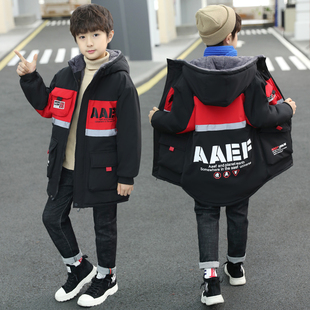 童装男童冬装外套2026新款加绒中大童洋气男孩冬季中长款休闲风衣