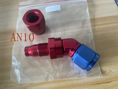 AN10油头，45度AN10油管接头 油冷器油管快速接头 ，红蓝