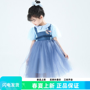 迪士尼童装 正品 女童裙子兔子警官朱迪连衣裙夏季 新品