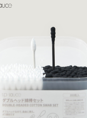 日本挖耳勺棉签粘掏耳朵黑色绵签棒大人专用一次性螺旋双头棉花棒