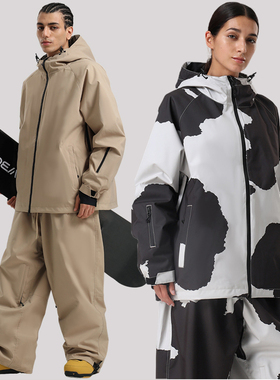 gsousnow滑雪服男女加厚夹棉保暖单板双板防风防水连帽雪地冲锋衣