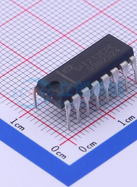 5V单电源供电双通道 RS232收发器 SIT232EPE DIP-16 RS232芯片 全