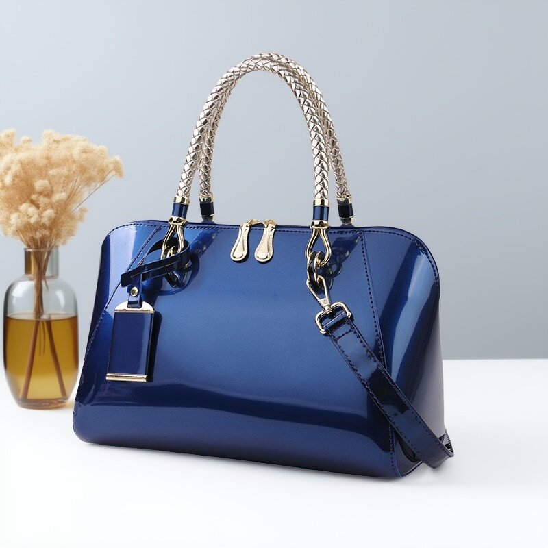 漆皮亮面女包结婚婚包妈妈包红色新娘包手提包大容量喜庆斜挎包