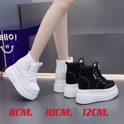 12厘米厚底百搭小白鞋10cm高帮鞋