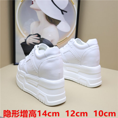 真皮12厘米厚底百搭小白鞋10cm