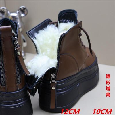 内增高12CM短靴加绒高帮鞋