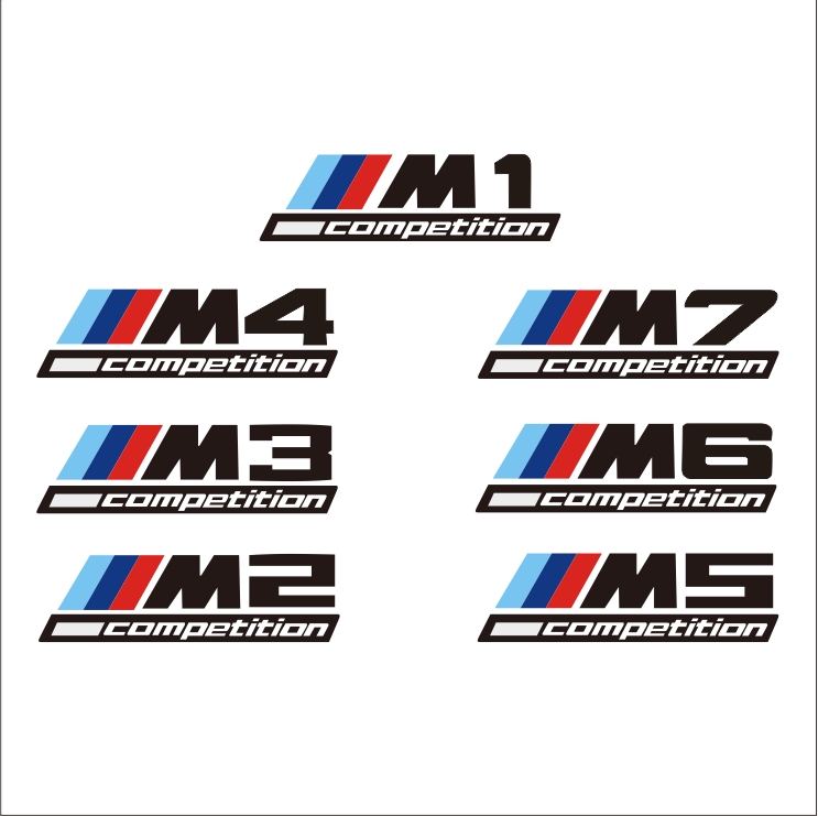 适用于宝马M2M3M5M7改装尾标车贴纸BMW Competition 随意贴车身贴