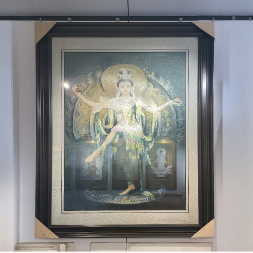 苏绣成品纯手工刺绣画飞天装饰画