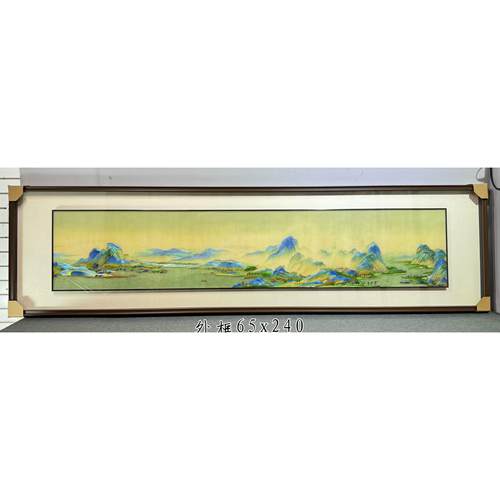 手工苏绣千里江山图国画装饰挂画