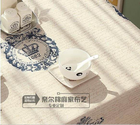欧式宜家风高档棉麻布艺桌布茶几布盖布台布餐桌布艺可定制皇冠