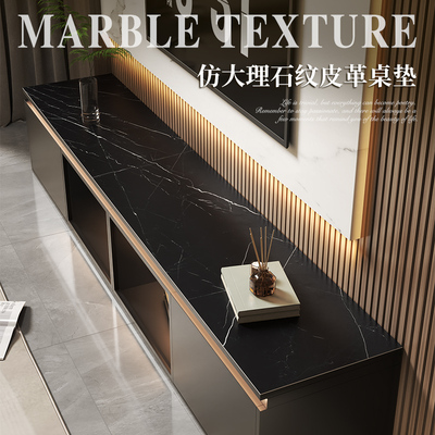 现代简约黑色大理石纹电视柜垫