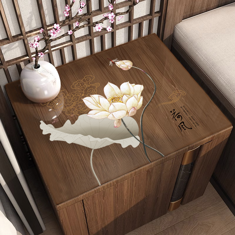 中式床头柜垫子实木方几桌布防水防油边几盖布透明PVC软玻璃桌垫
