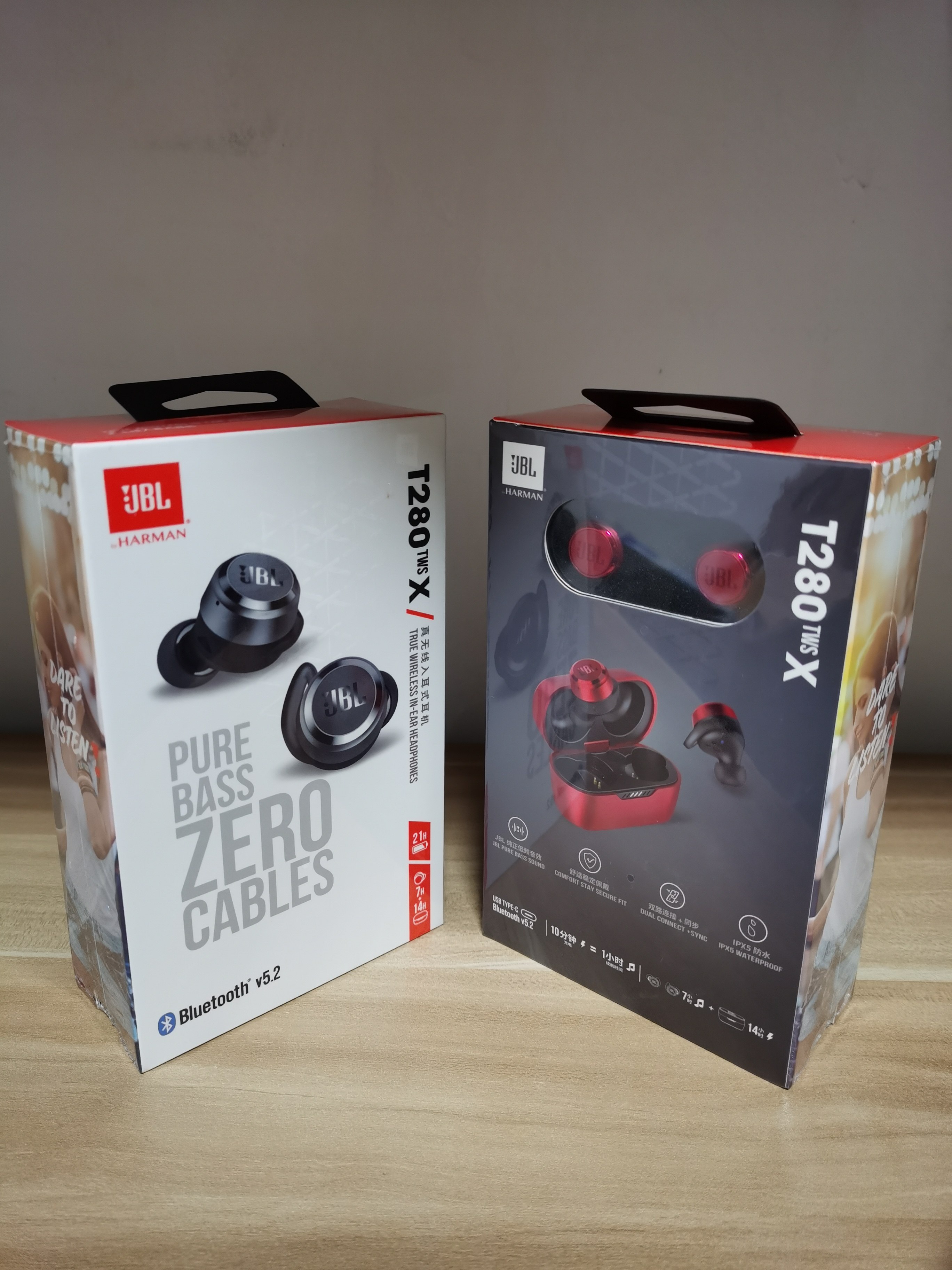 jbl蓝牙耳机t280tws x真无线入耳式音乐运动耳麦双耳苹果安卓通用