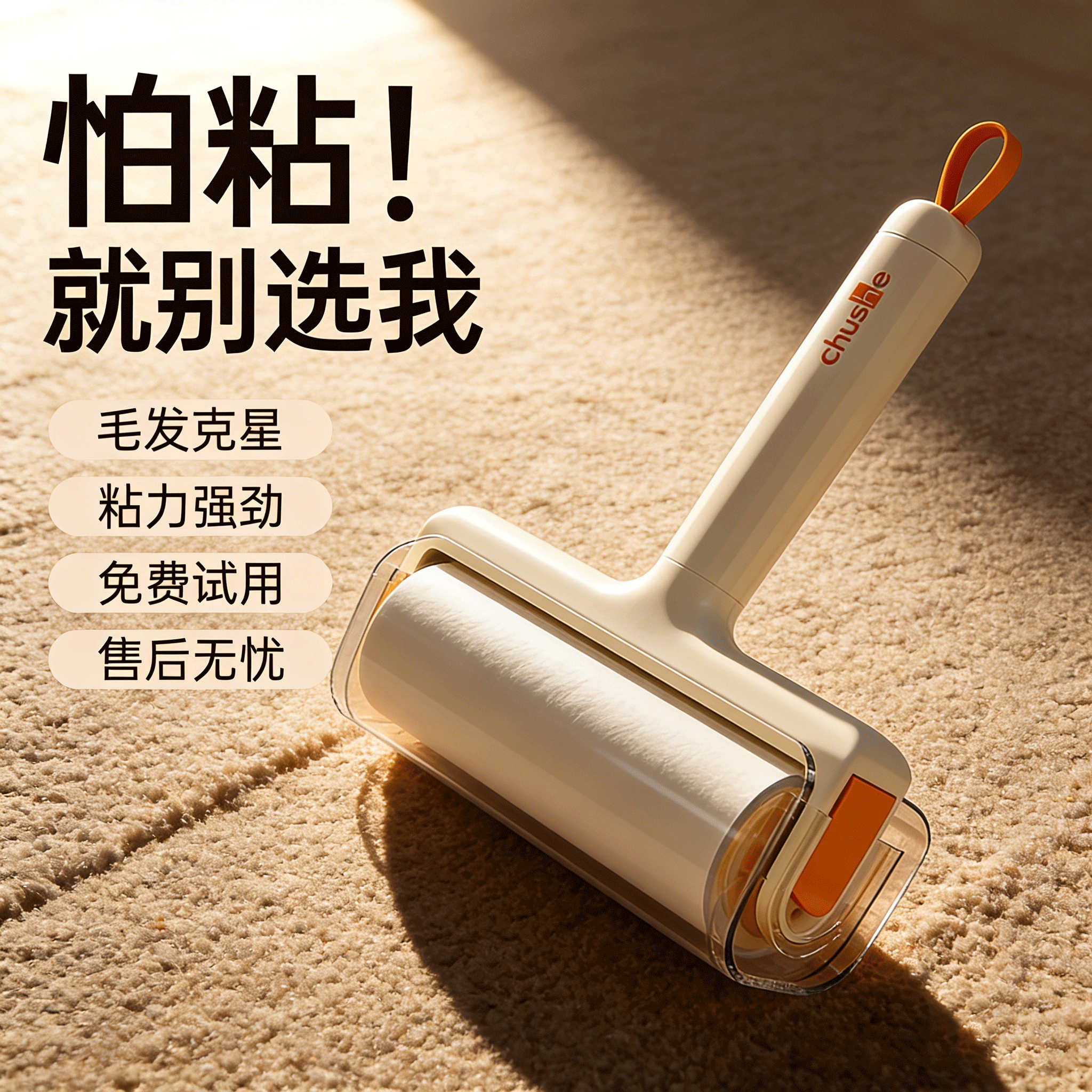 粘毛器滚筒床上可撕式替换卷纸滚刷黏去猫毛家用衣服头发清理神器