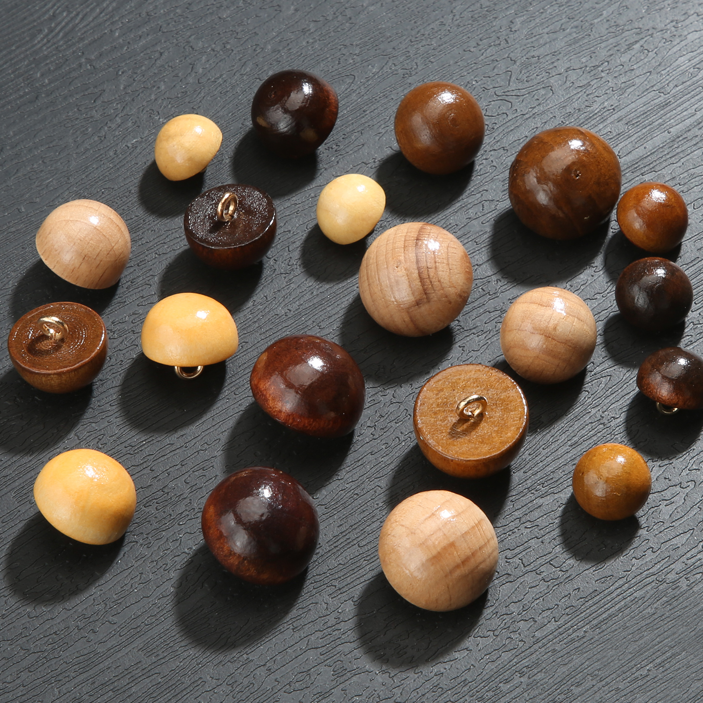 复古蘑菇木头扣高脚纽扣儿童上衣衬衫开衫扣子木质圆形钮扣半圆小