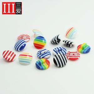 三爱 纽扣  树脂糖果色高脚条纹扣可爱彩虹宝宝毛衣 手工DIY材料