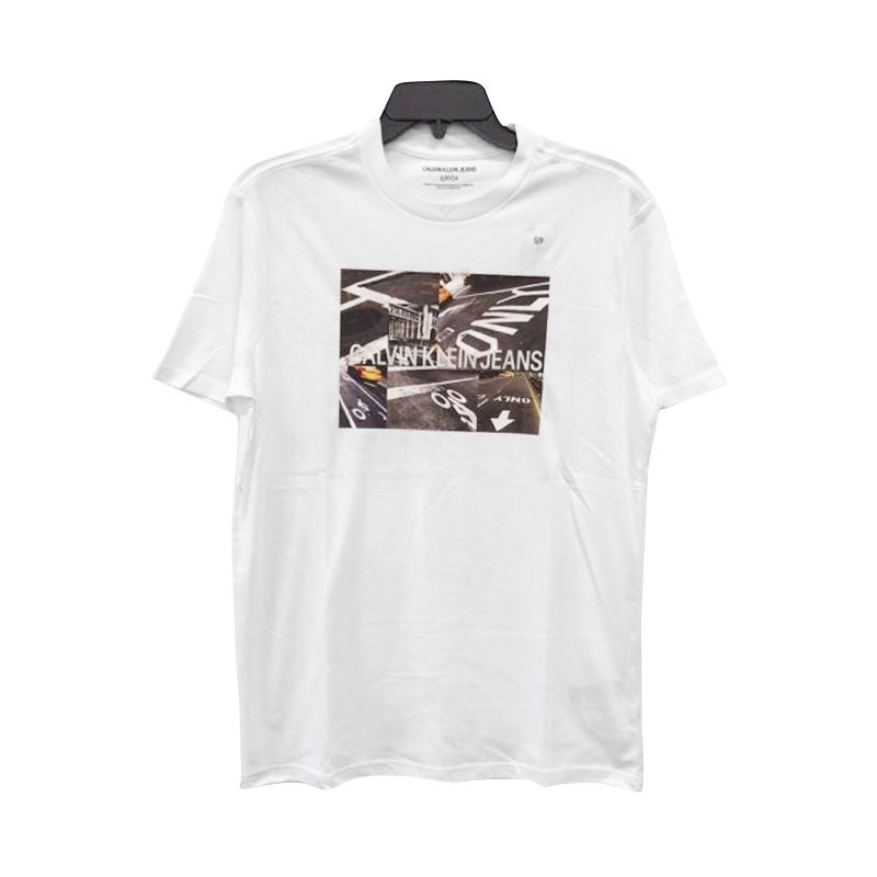Calvin Klein/卡尔文克雷恩2019新款春夏男士圆领印花休闲短袖T恤
