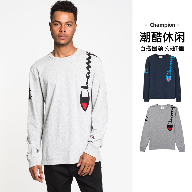CHAMPION印花logo休闲长袖t恤