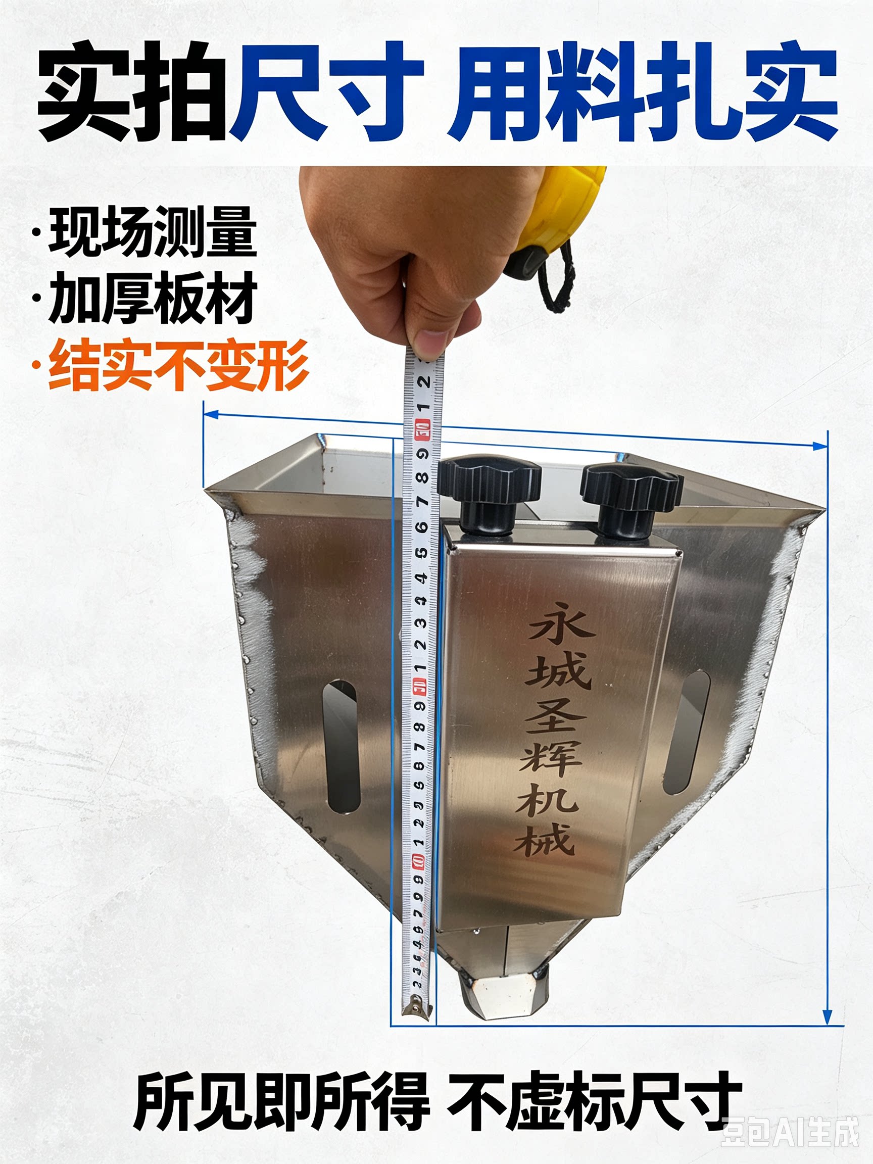 旋钮料斗膨化机专用微调旋钮下料斗不锈钢大小料斗爆米花机双色