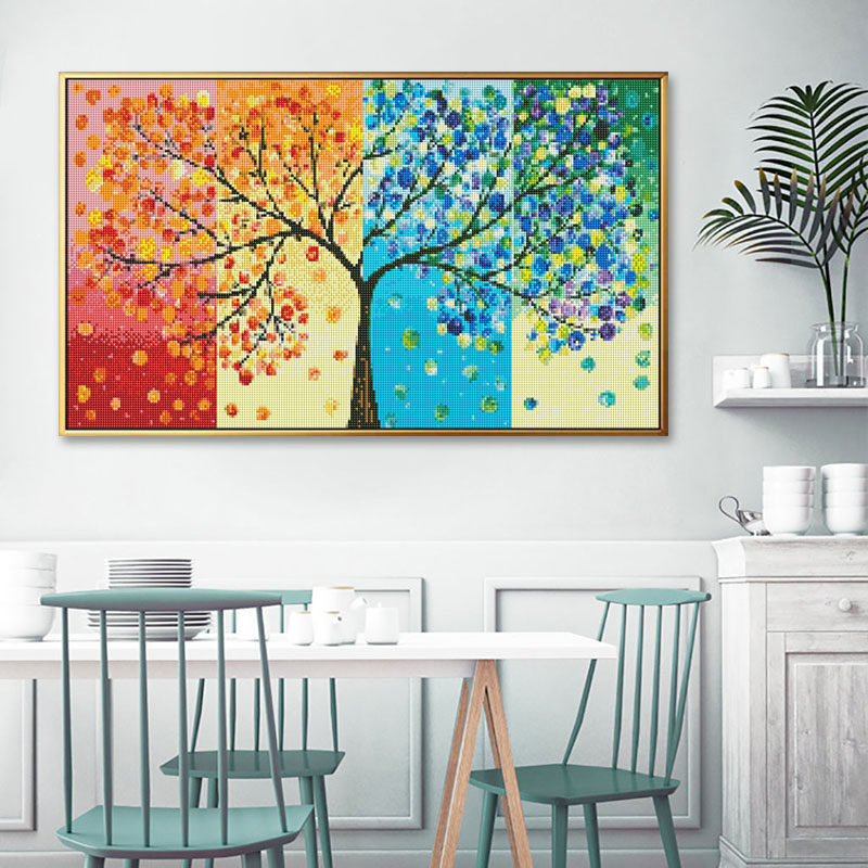 四季发财树钻石画 摇钱树满钻2023新款客厅手工diy十字绣粘钻石绣