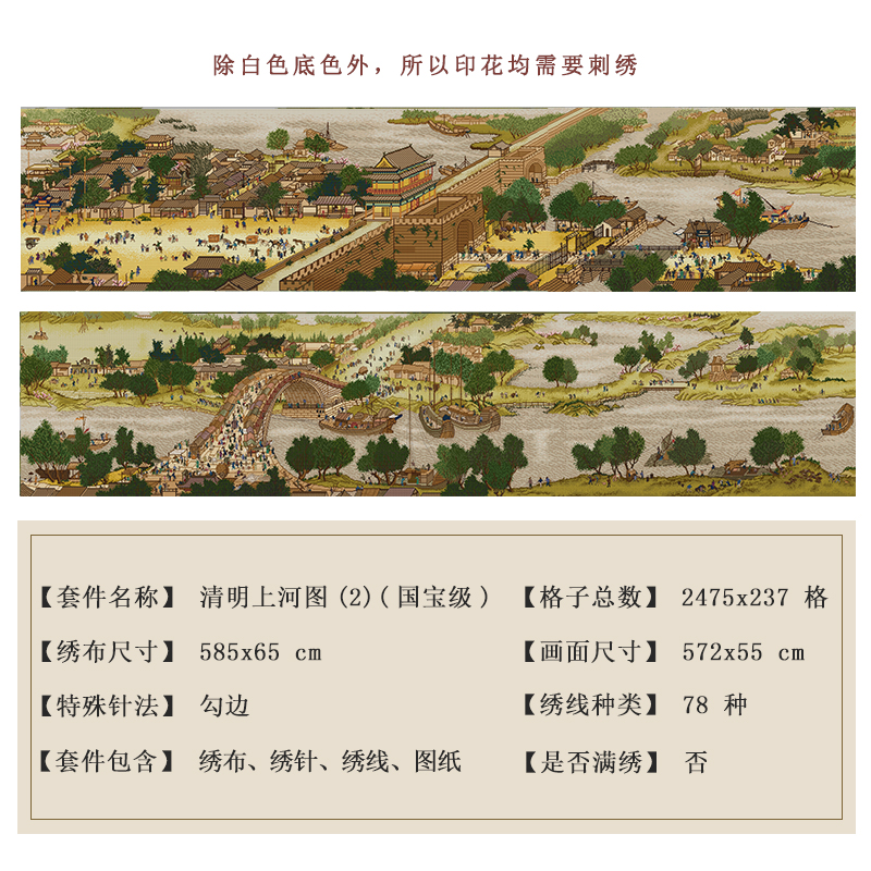 2023十字绣清明上河图新款线绣客厅中国古典宫廷自己绣大幅风景绣