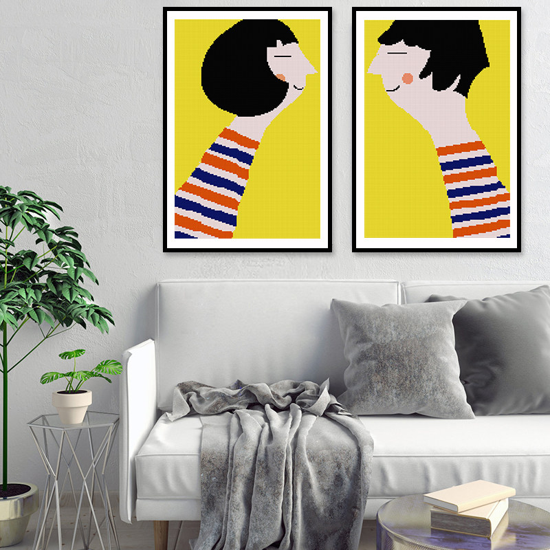 情侣系列爱情钻石画满钻新款卧室床头简约现代手工自己贴送男朋友