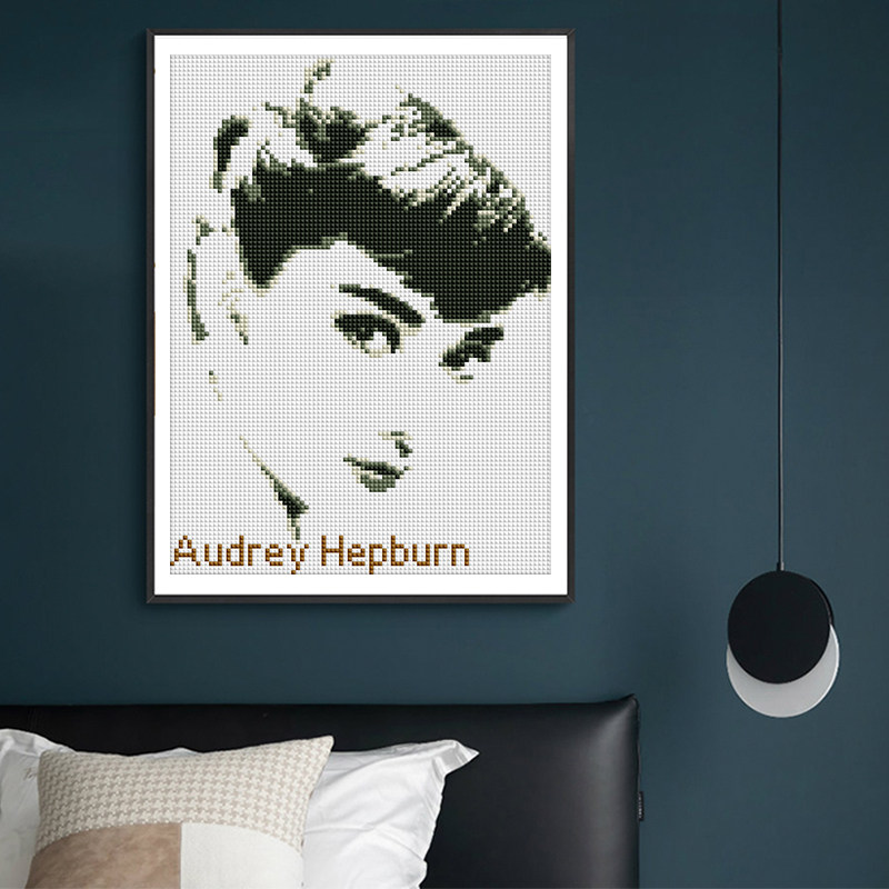 针爱99钻石绣 奥黛丽赫本贴钻十字绣 满钻人物美女贴钻画2020新款