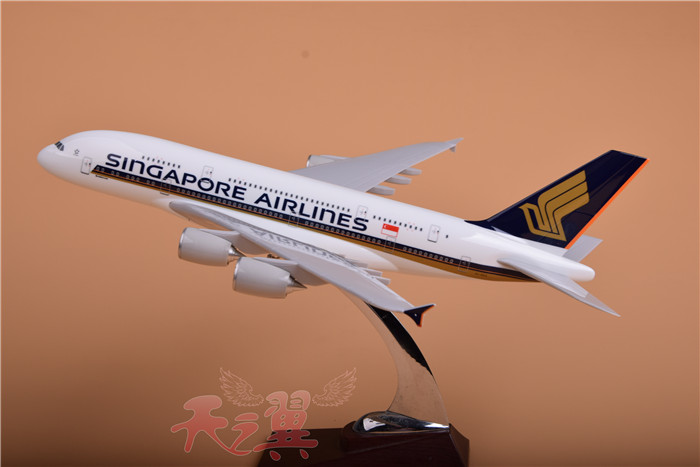 空中双层巴士空客飞机模型A380新加坡航空36cm新航客机成品1:200 玩具/童车/益智/积木/模型 飞机模型 原图主图