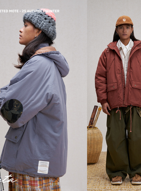 Unlimited Mote〔META猎装棉服〕日产古布风贴布外套可拆卸帽子